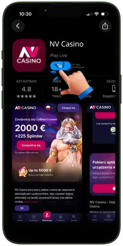 NV Casino App iOS pobieranie w App Store - naciśnij przycisk Pobierz