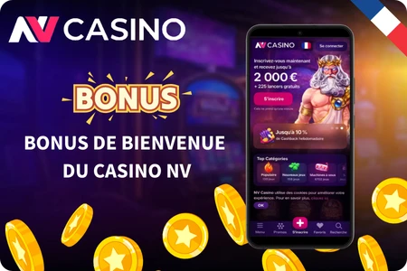 Bonus de bienvenue NV Casino 2 000 € et 225 tours gratuits pour les utilisateurs Android