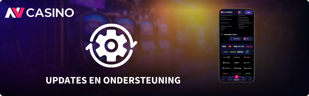 NV Casino iOS app – automatische updates in de App Store en ondersteuning via live chat