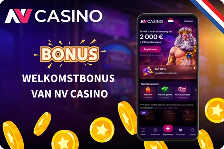 NV Casino welkomstbonus €2.000 en 225 gratis spins voor Android-gebruikers